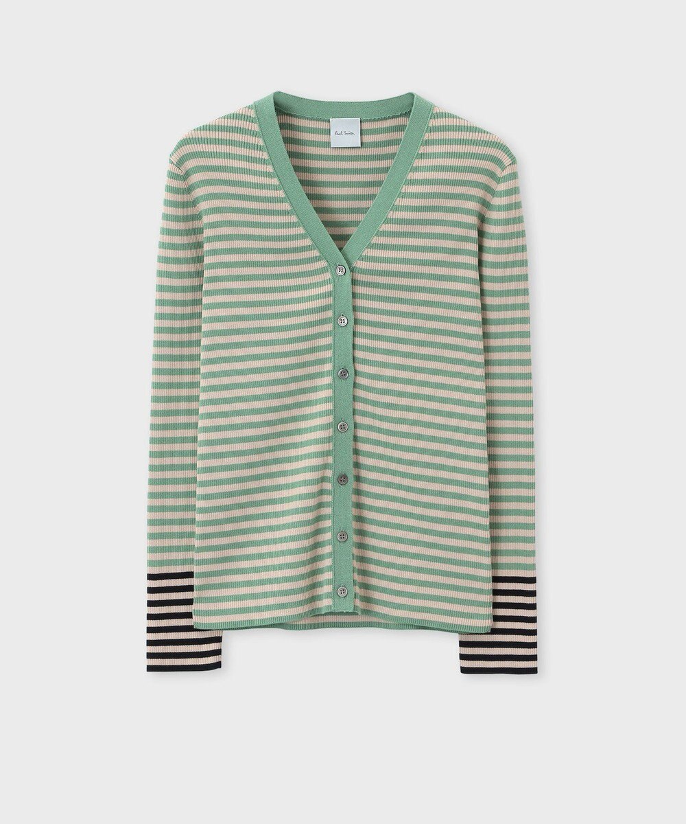 Paul Smith 【洗える】リブ ボーダー カーディガン 