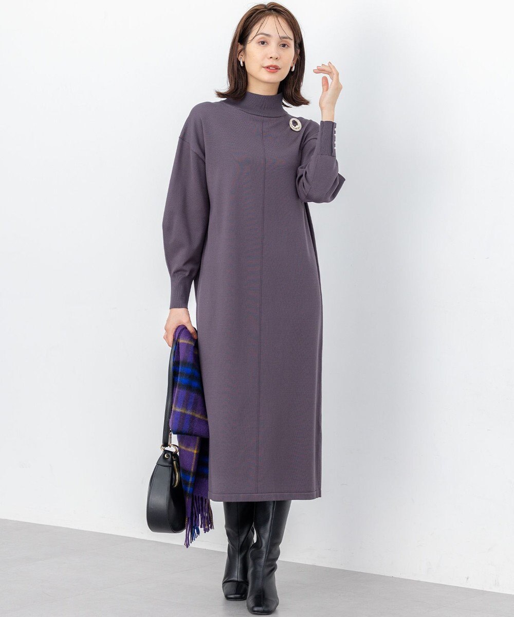 組曲 【WEB限定】スムースストレッチニット ワンピース 