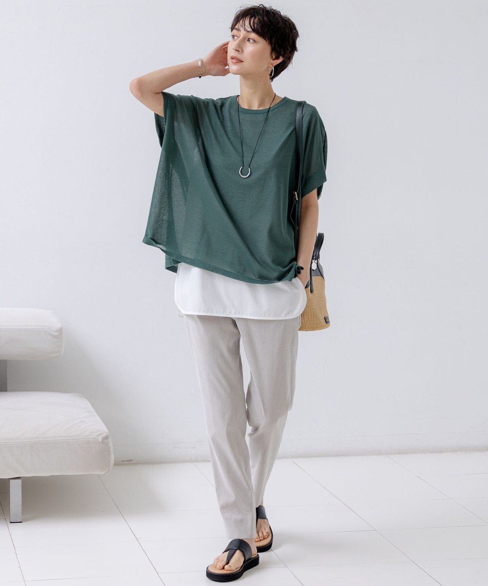 23区 L 【洗える】ライトシアー ハーフスリーブ ニット 