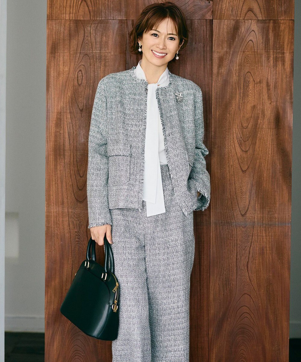 自由区 【カタログ掲載】ライトミックスツィードワイド パンツ 