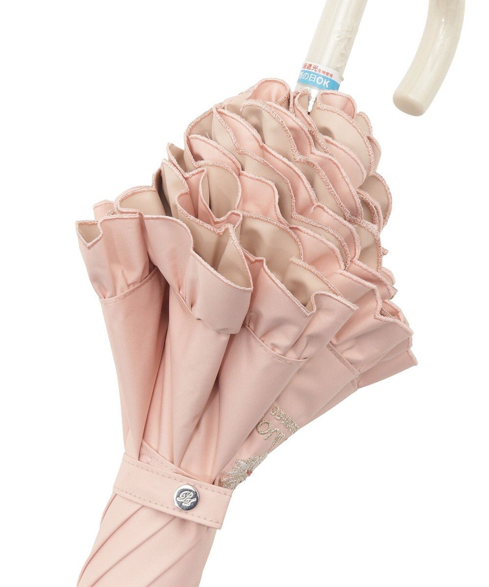 MOONBAT PAUL&JOE ACCESSOIRES (ポール&ジョー) 晴雨兼用日傘 長傘 ワンポイントクリザンテームフリル 一級遮光 遮熱 UV 