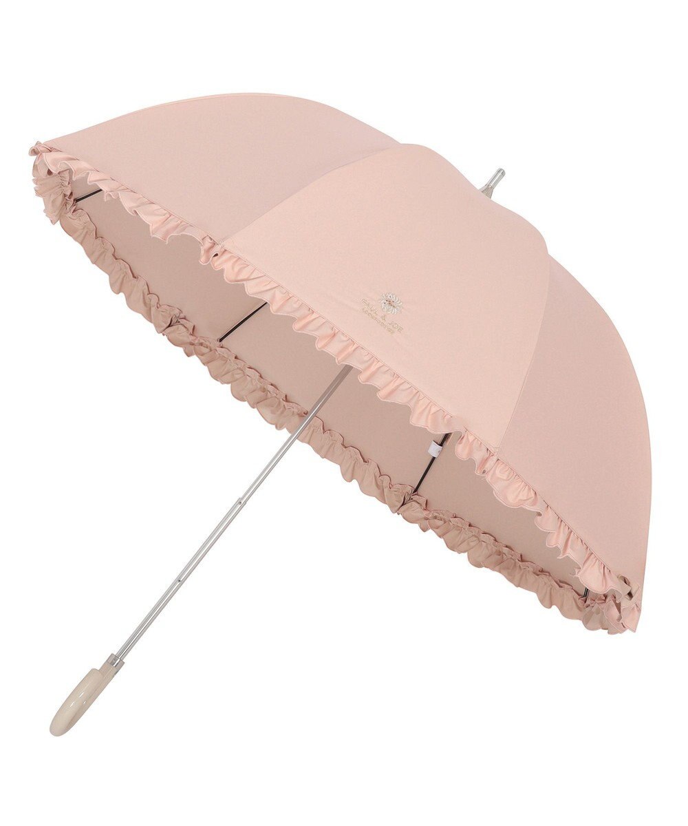 MOONBAT PAUL&JOE ACCESSOIRES (ポール&ジョー) 晴雨兼用日傘 長傘 ワンポイントクリザンテームフリル 一級遮光 遮熱 UV 