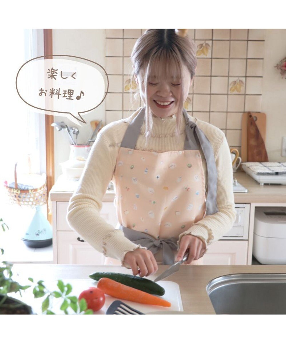 Mother garden しろたん  エプロン 《食いしん坊柄》 レディースフリーサイズ 