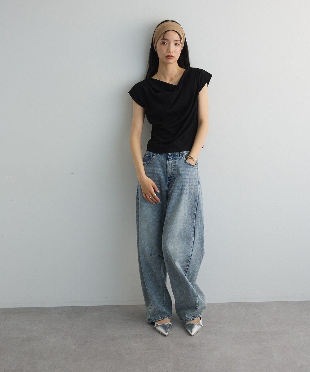 Green Parks ドレープオフショルフレンチ袖Ｔシャツ 