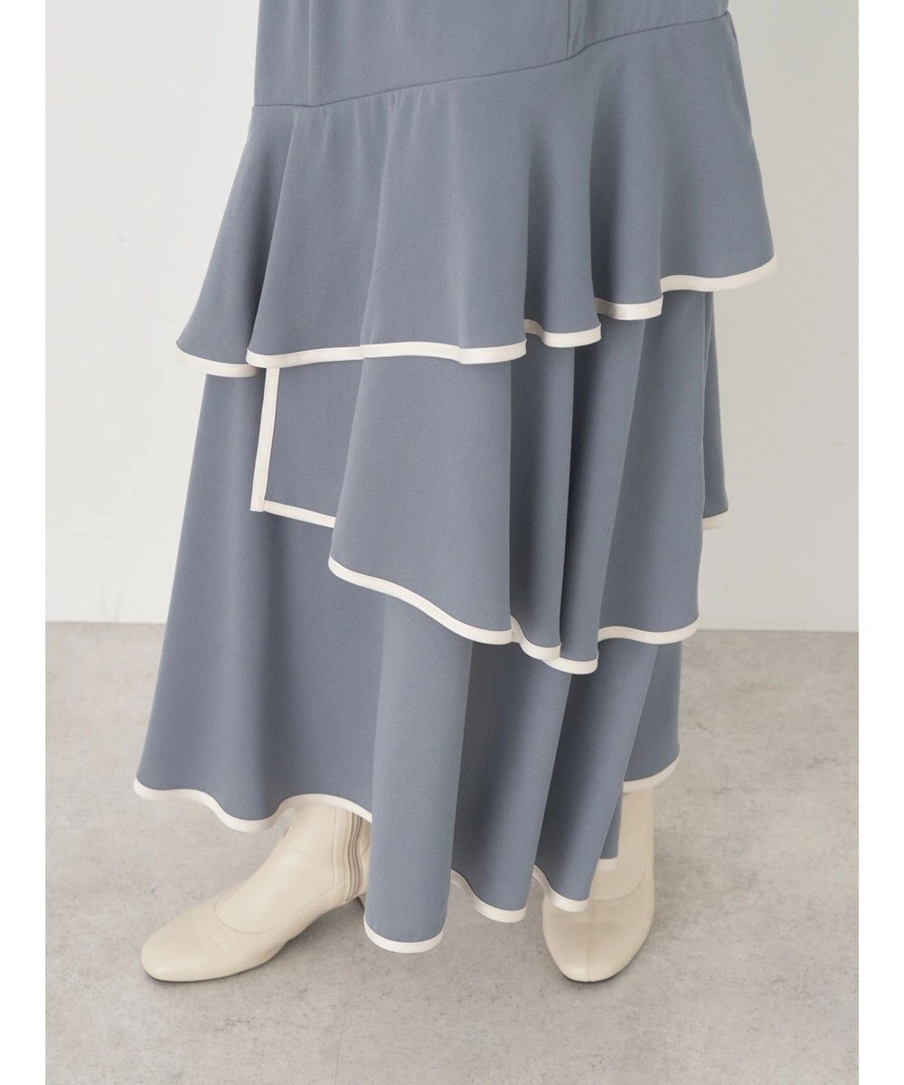 earth music&ecology パイピングフリルティアードスカート 