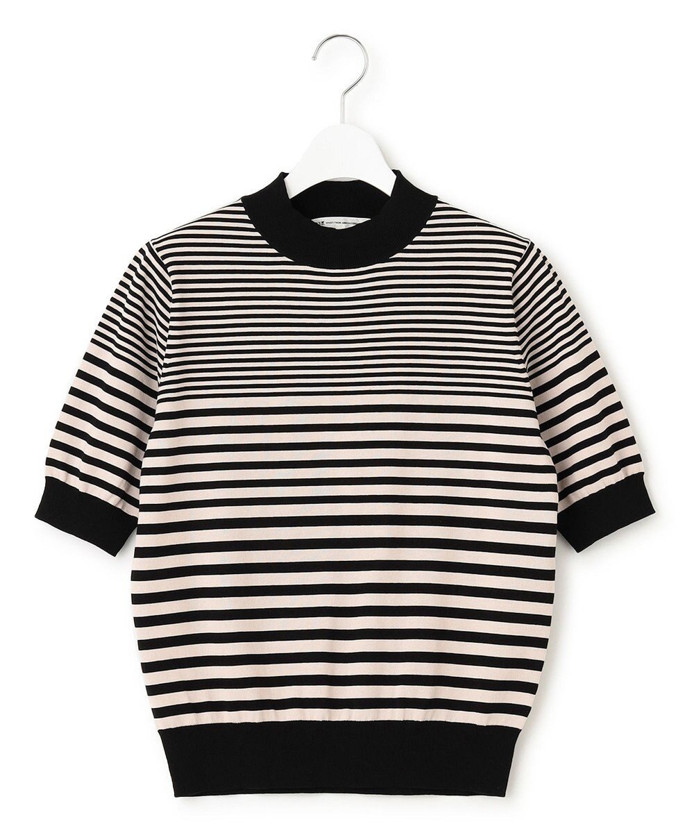 23区 L 【洗える】プレミアムビオコットン 半袖 ボーダー ニット 
