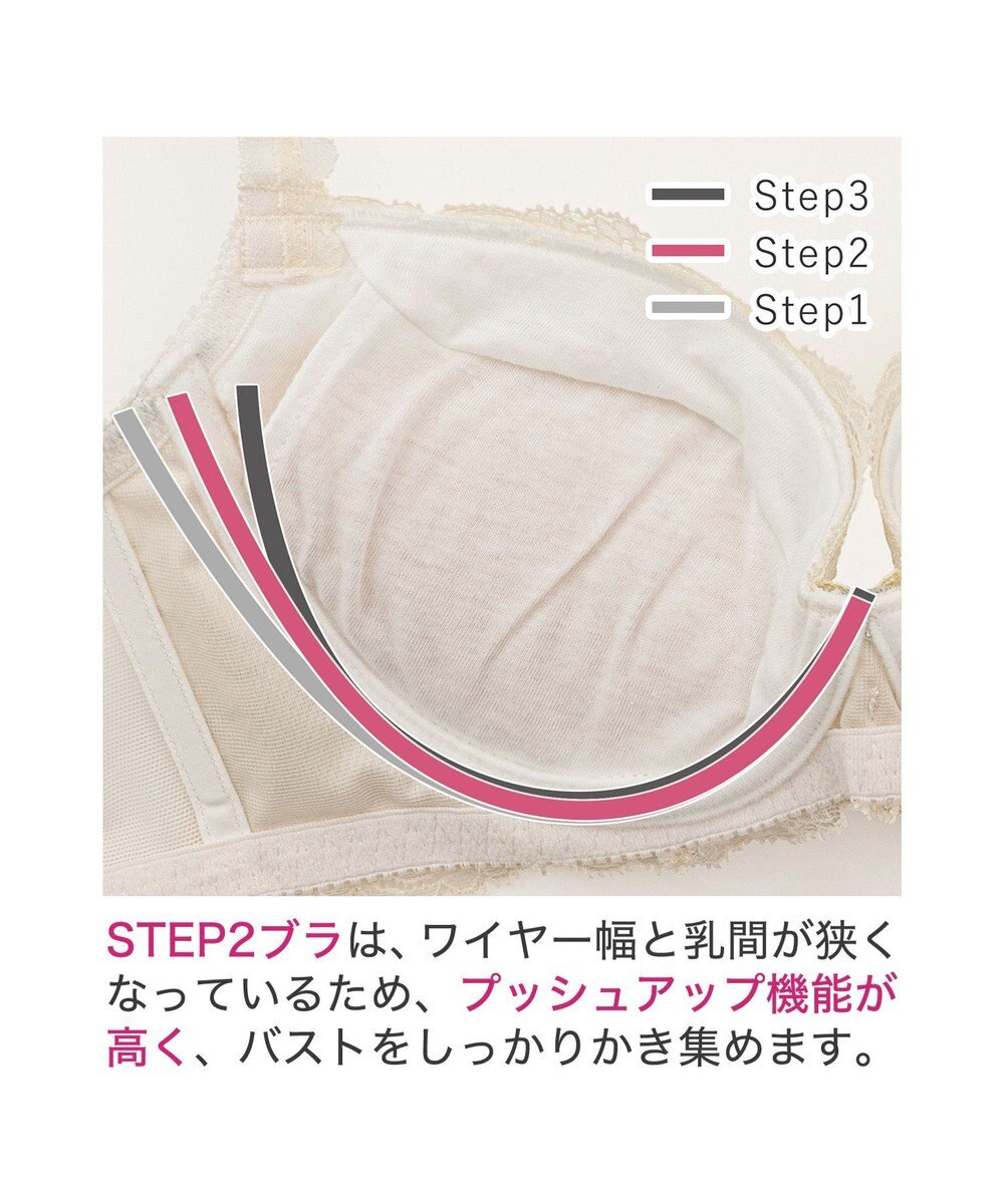 BRADELIS New York 【BRADELIS New York/ 育乳補整ブラ・STEP2 寄せる】ローズステップ2ブラ24A1  谷間を作ってキープする補正ブラ 