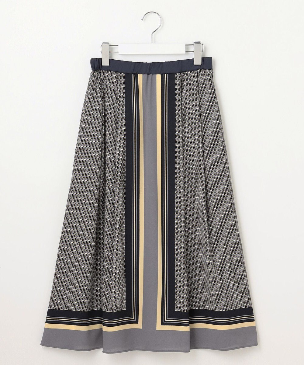 自由区 【洗える】ジオメトリックハートプリント スカート 