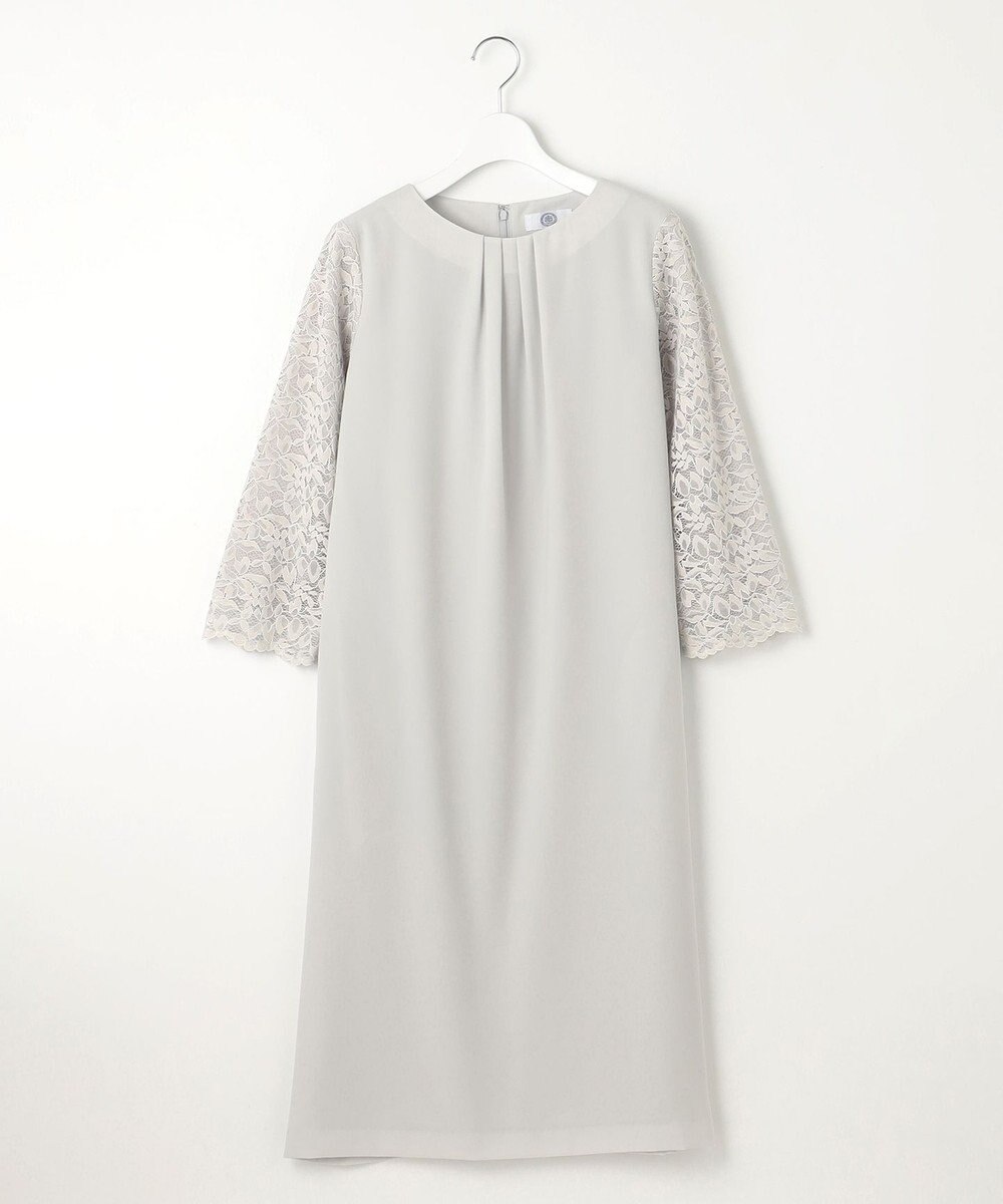 J.PRESS LADIES L 【洗える】ノルディス2wayジョーゼット レース袖 ワンピース 