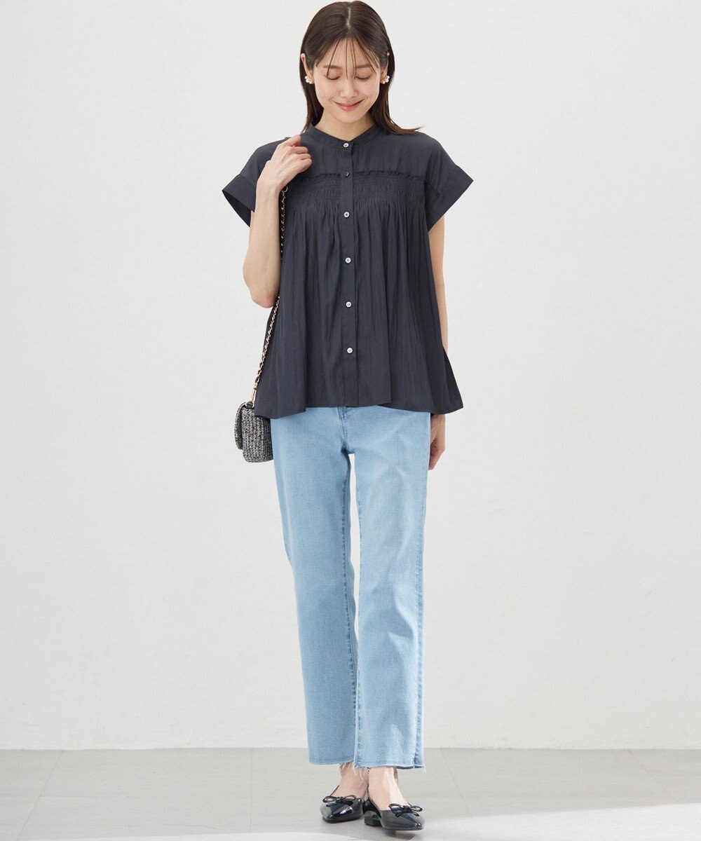 組曲 L ギャザーライトデシンシャーリング ブラウス 