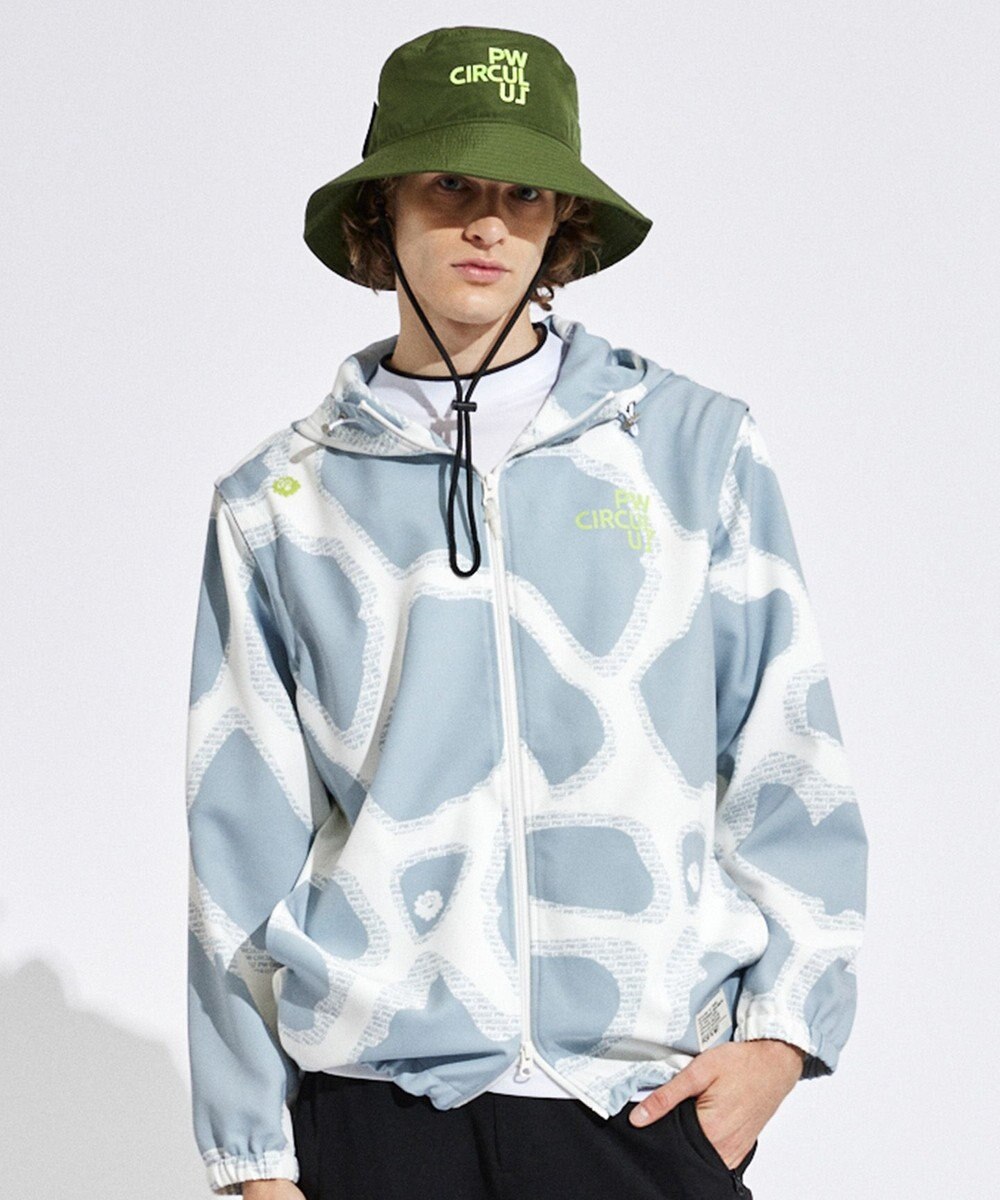 PW CIRCULUS 【袖2WAY】【MEN】プリント デタッチャブル アノラック 