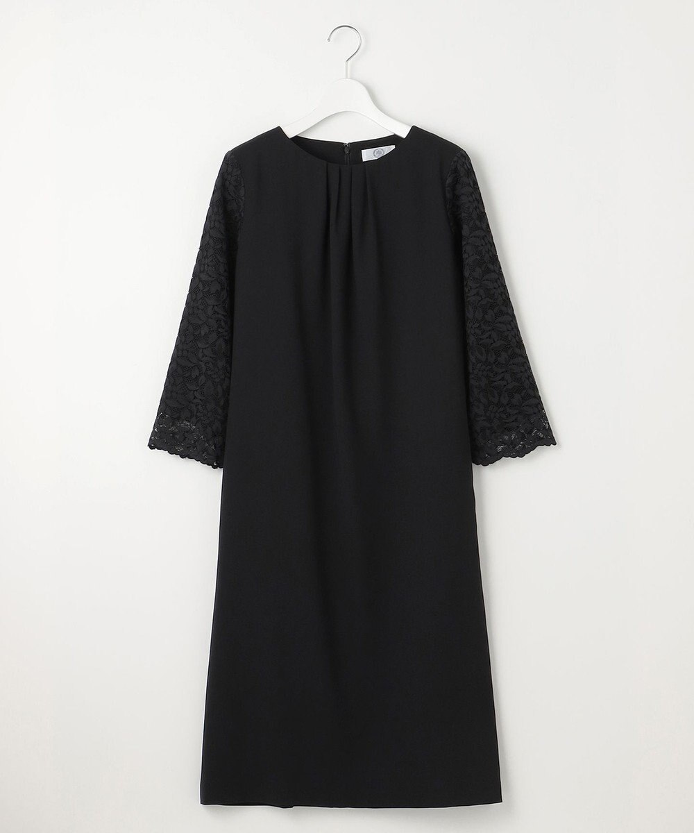 J.PRESS LADIES L 【洗える】ノルディス2wayジョーゼット レース袖 ワンピース 