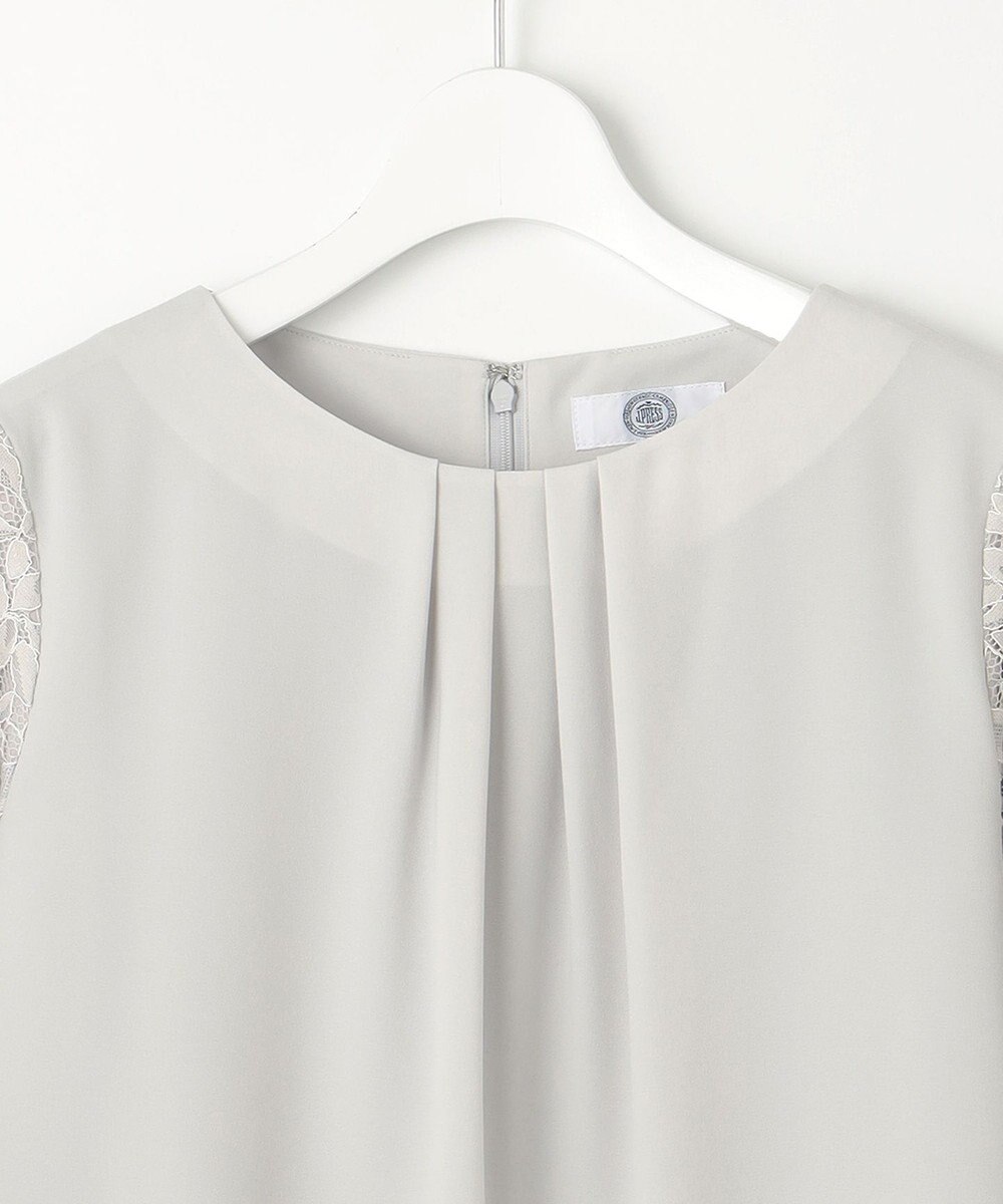 J.PRESS LADIES L 【洗える】ノルディス2wayジョーゼット レース袖 ワンピース 