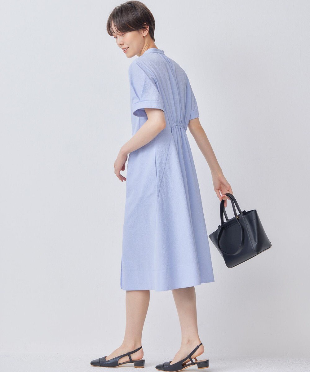 組曲 【WEB限定】サッカーストレッチ バンドカラーワンピース 