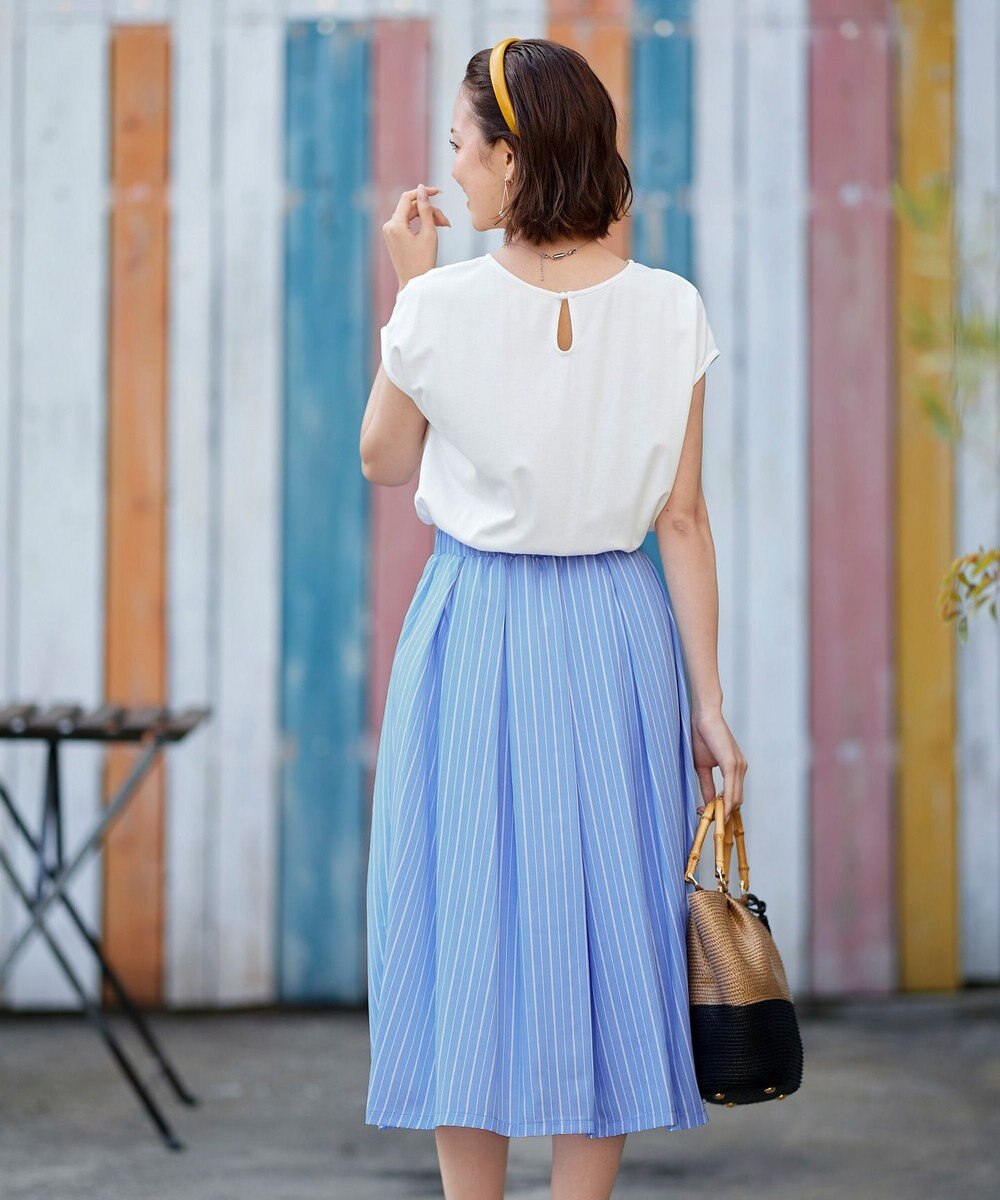 Tiaclasse 【洗える】異素材を組み合わせたカットソードッキングワンピース 