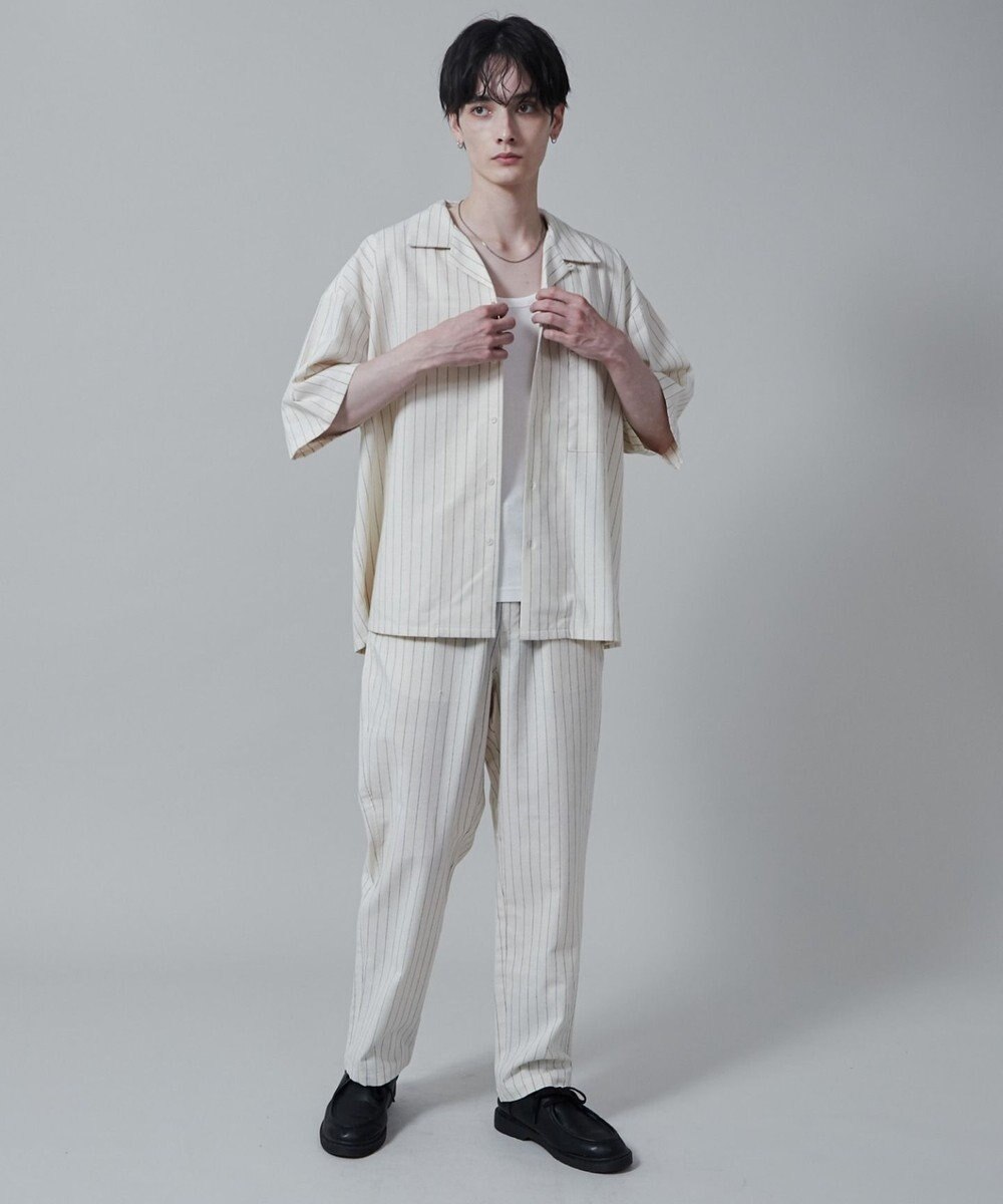 WEGO 【ユニセックス着用アイテム/手洗い可/SETUP可/ウエストゴム】リネンレーヨンイージーパンツ 