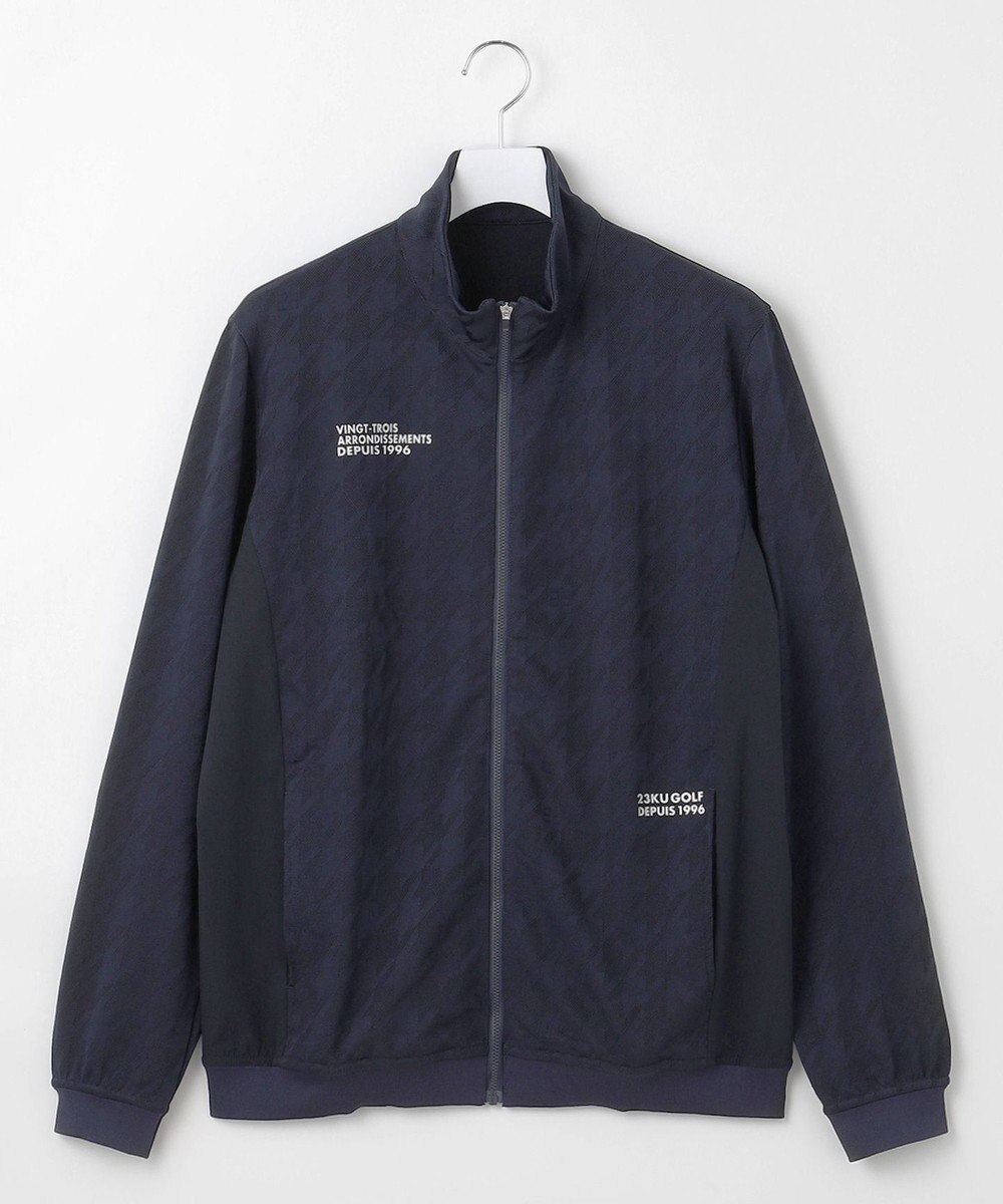 23区GOLF 【MEN】【UVカット】千鳥ジャカードニットブルゾン 