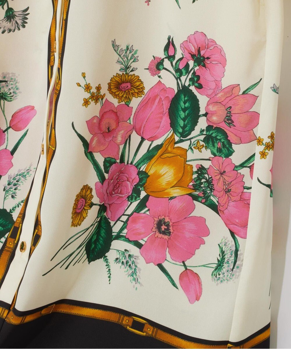 GRACE CONTINENTAL ボタニカルスカーフプリントワンピース 