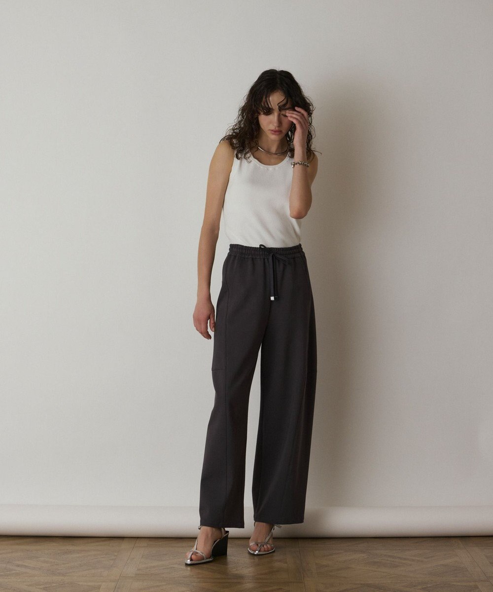 GRACE CONTINENTAL Uネックリブニットトップ 