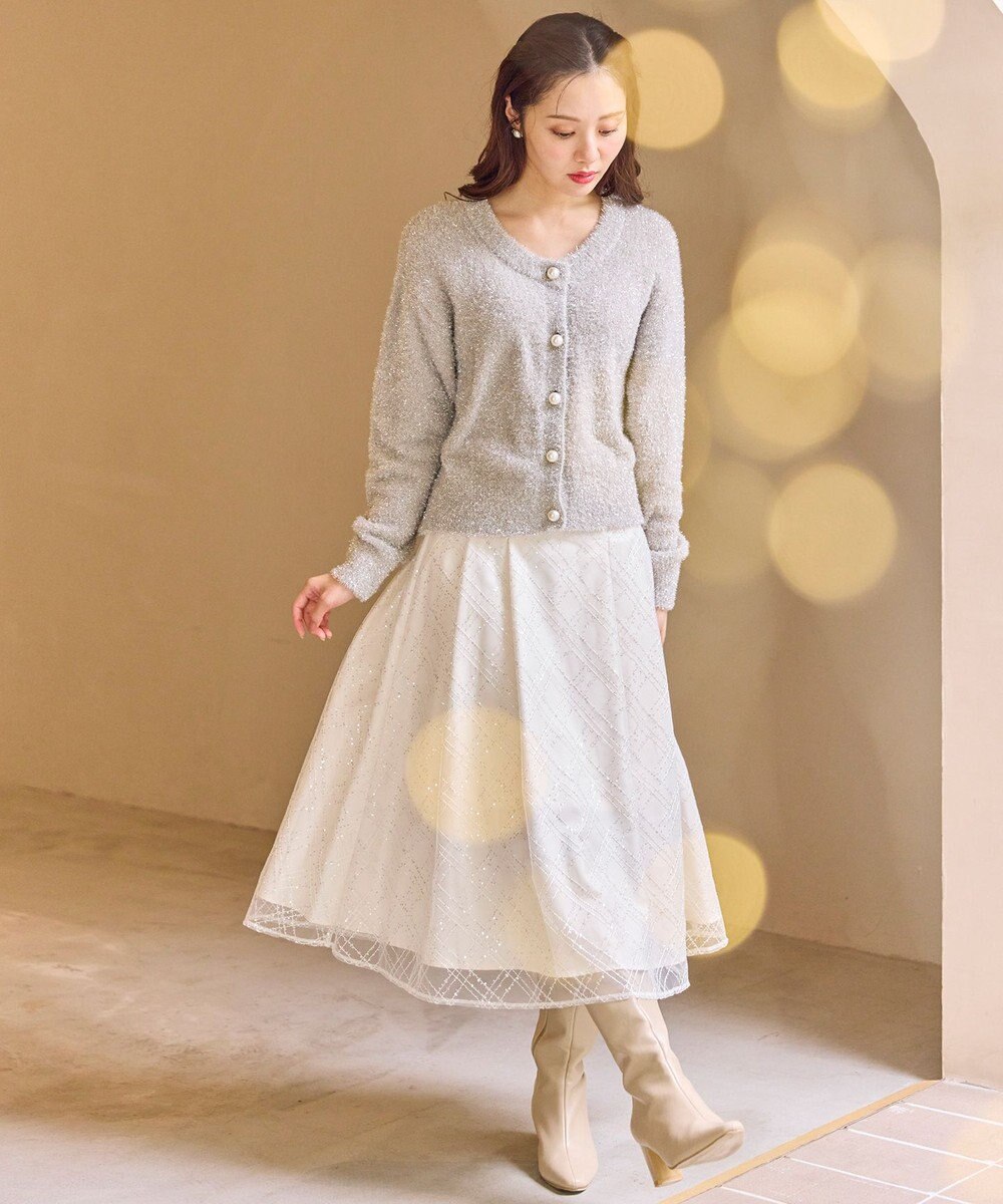 Feroux キラキラシャギー ニット カーディガン 