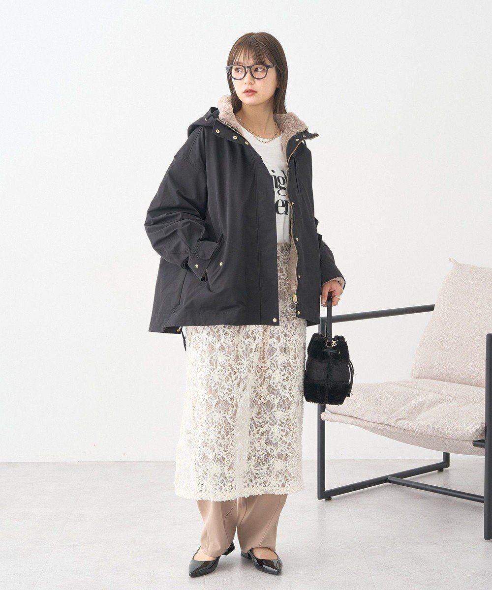 earth music&ecology モールレースラップスカート 