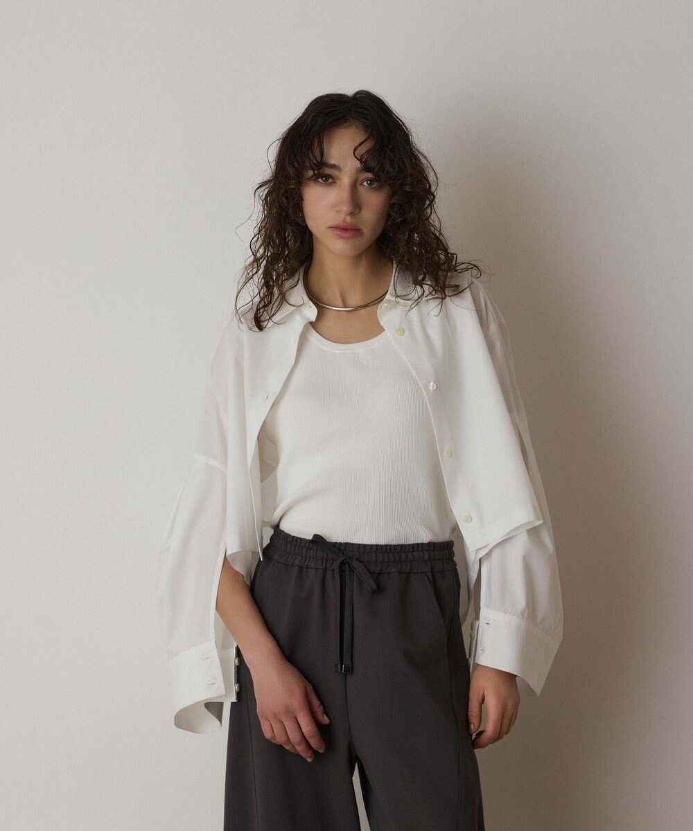 GRACE CONTINENTAL Uネックリブニットトップ 