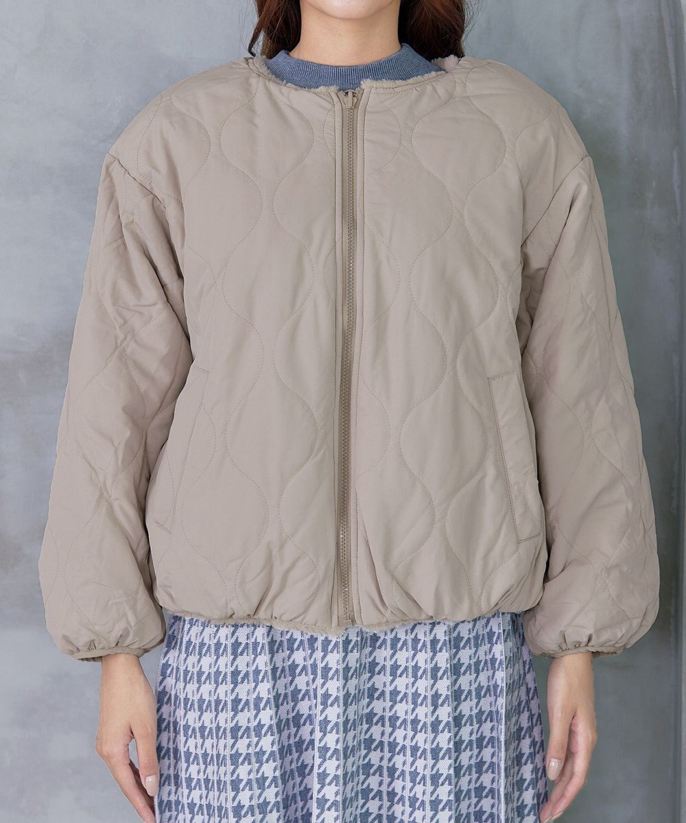 Tiaclasse 【リバーシブル】キルティングエコファー2WAYブルゾン 