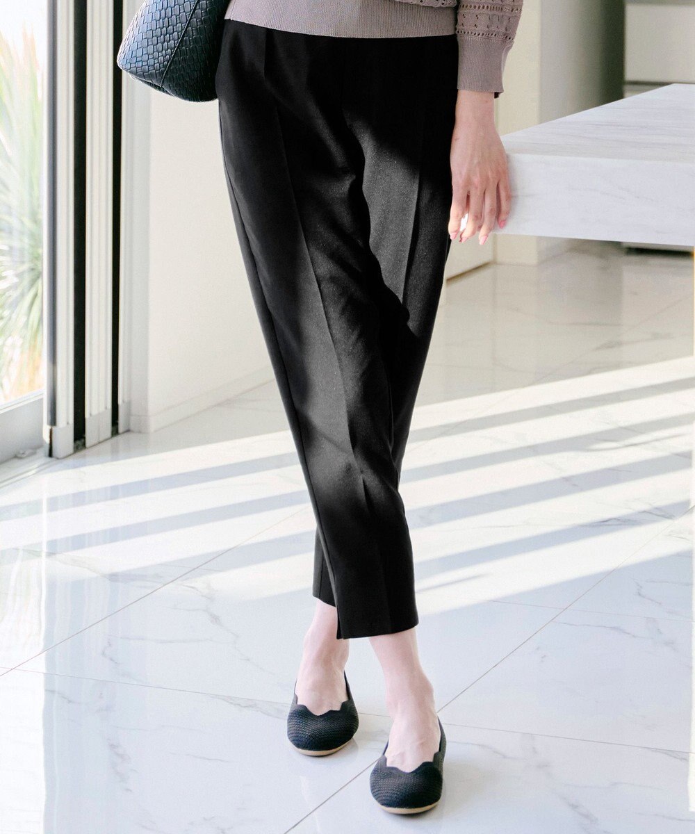 Tiaclasse 【洗える】麻調テーパードパンツ 