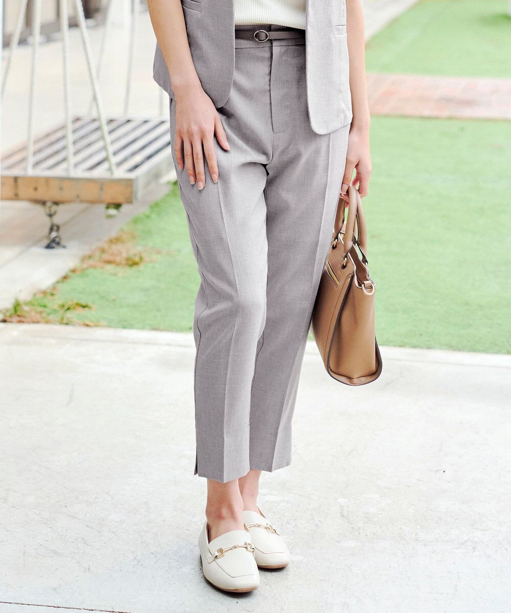 Tiaclasse 【洗える】麻調テーパードパンツ 