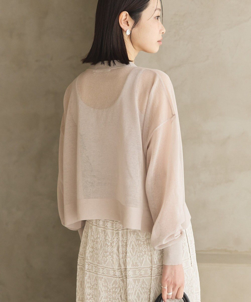 AMERICAN HOLIC ウォッシャブルショート丈シアーカーディガン 