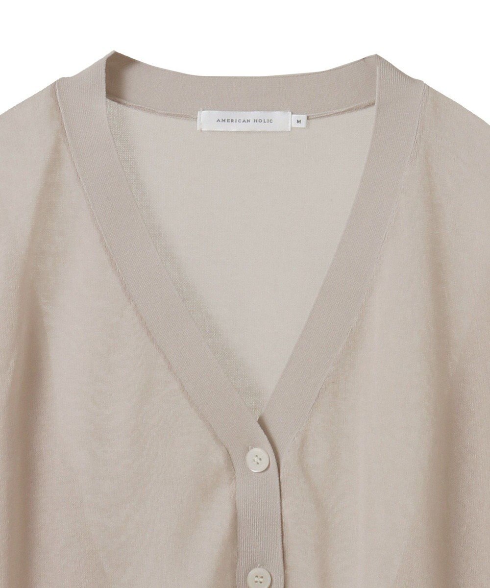 AMERICAN HOLIC ウォッシャブルショート丈シアーカーディガン 