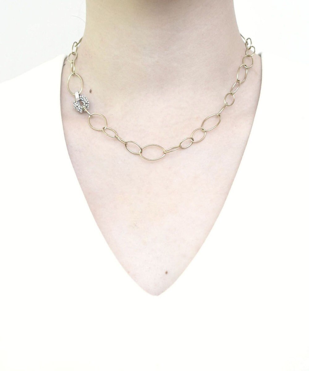 monshiro オーバルチェーンショートネックレス 