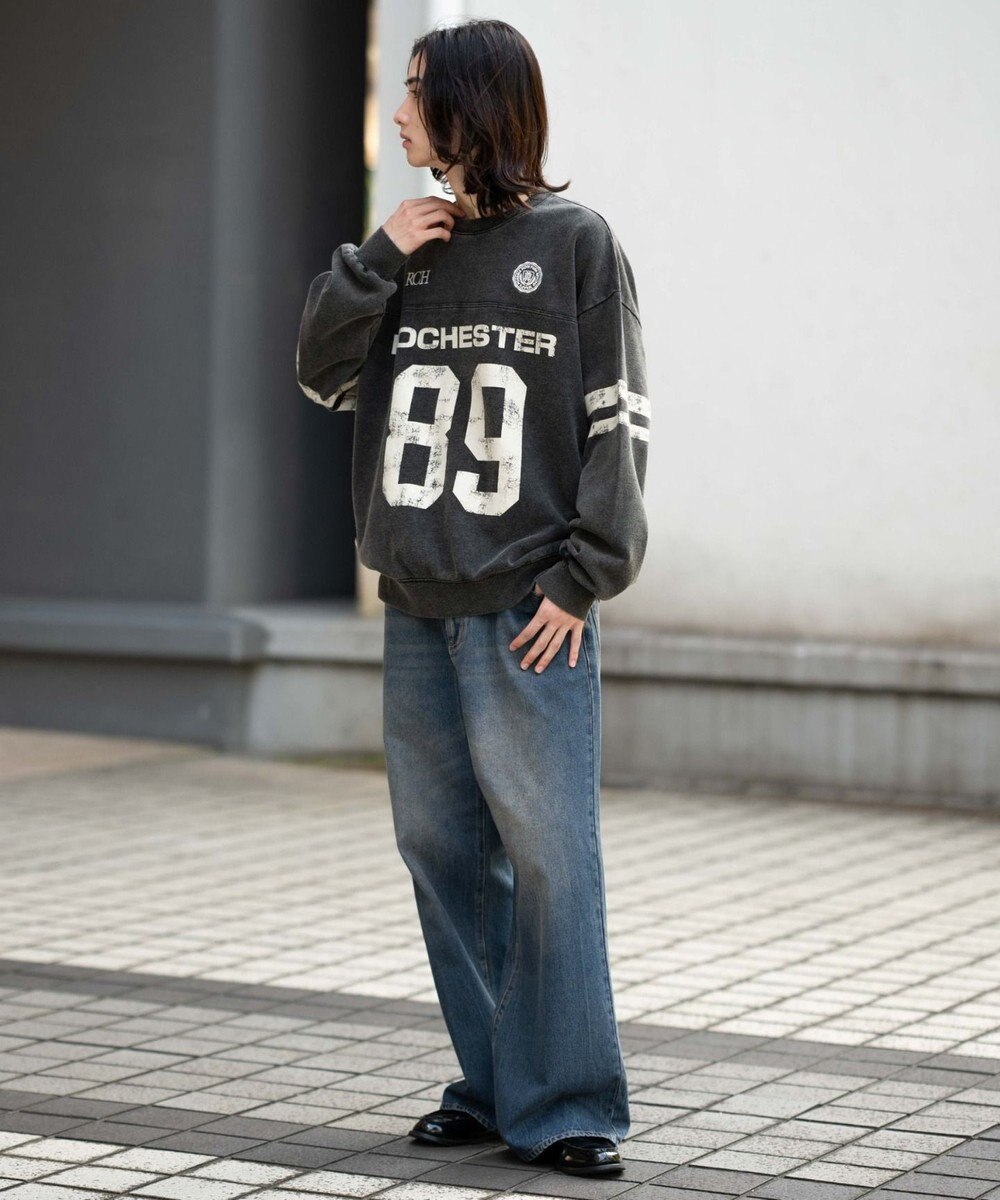 WEGO 【ユニセックス着用ITEM】ケミカルウォッシュナンバリングプルオーバー 