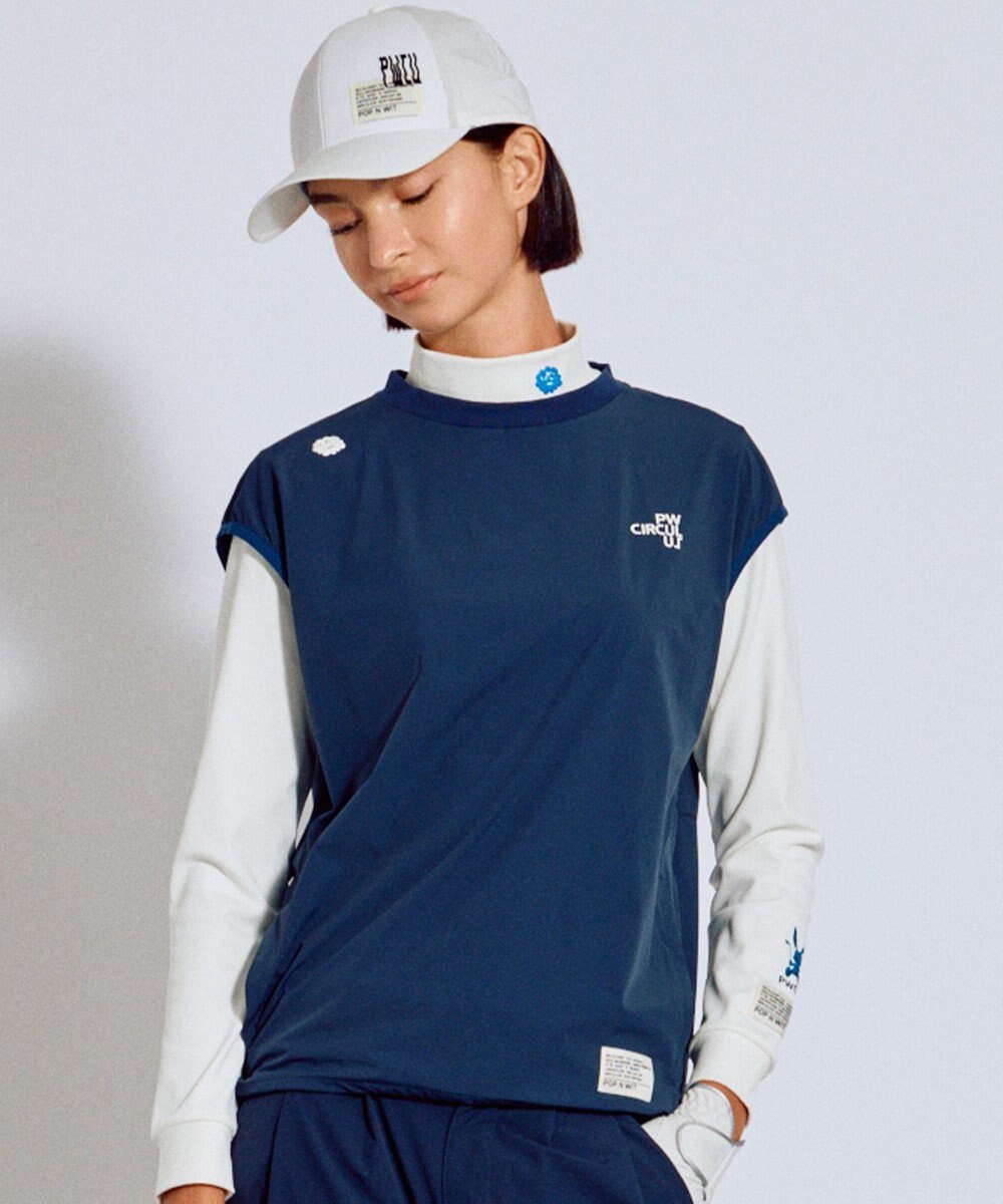 PW CIRCULUS 【撥水加工 / 小さくまとまる】【UNISEX】オーバーサイズ パッカブルベスト ゴルフウェア メンズ レディース 