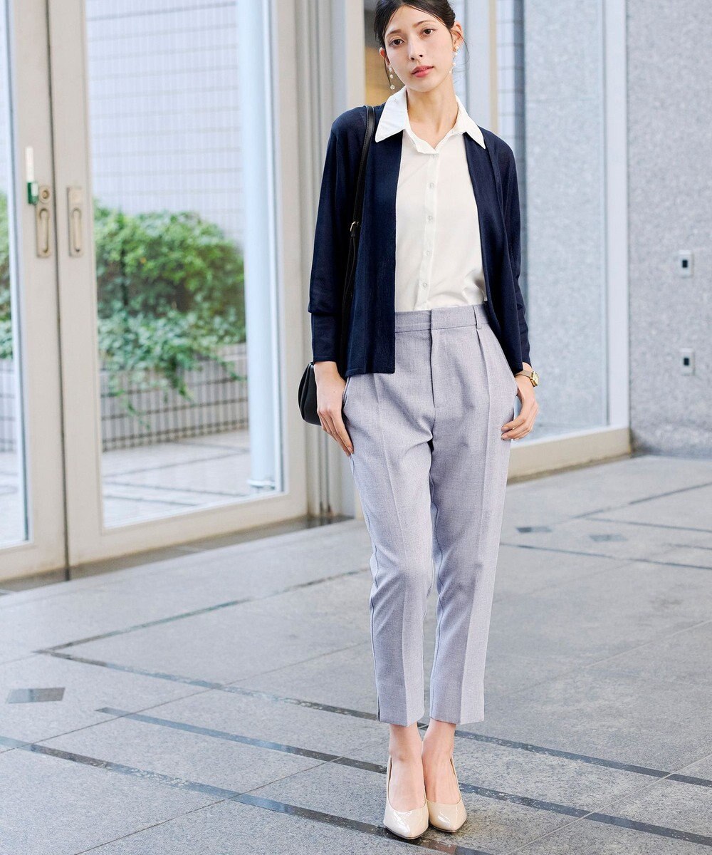 Tiaclasse 【洗える】麻調テーパードパンツ 