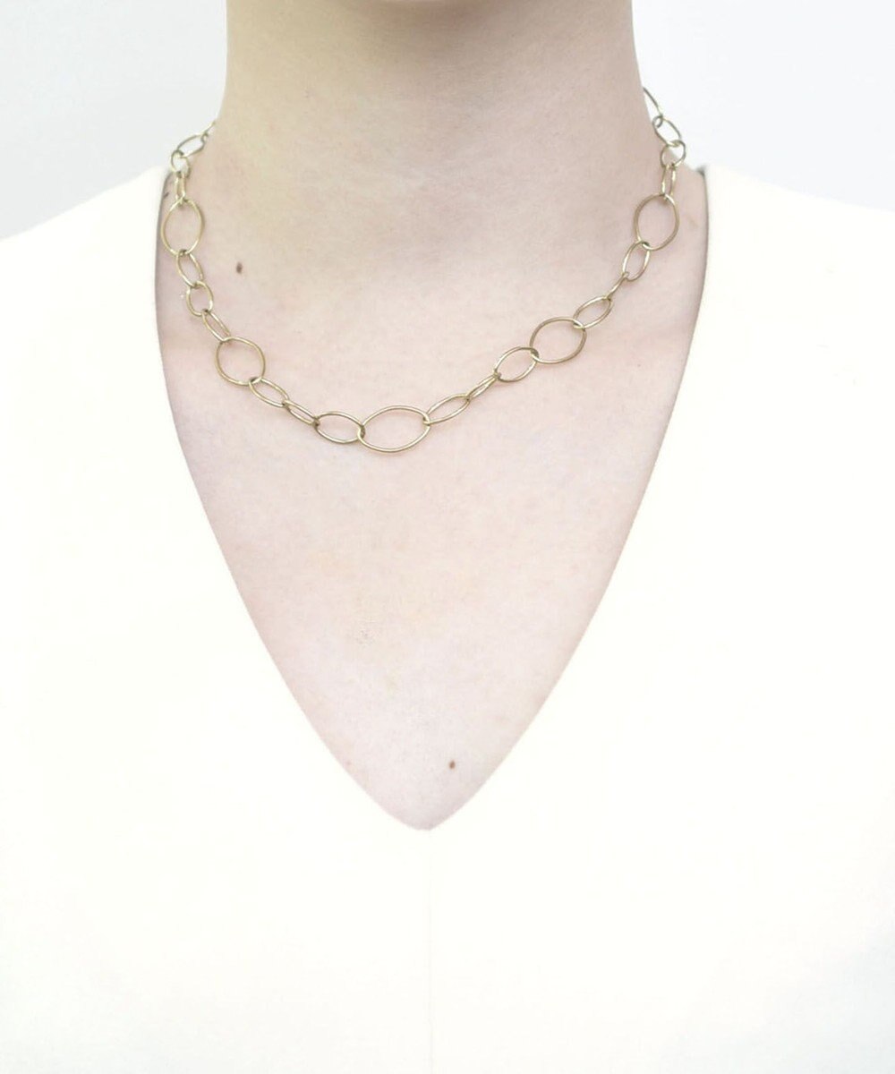 monshiro オーバルチェーンショートネックレス 