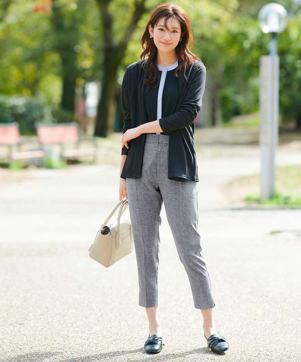 Tiaclasse 【洗える】麻調テーパードパンツ 