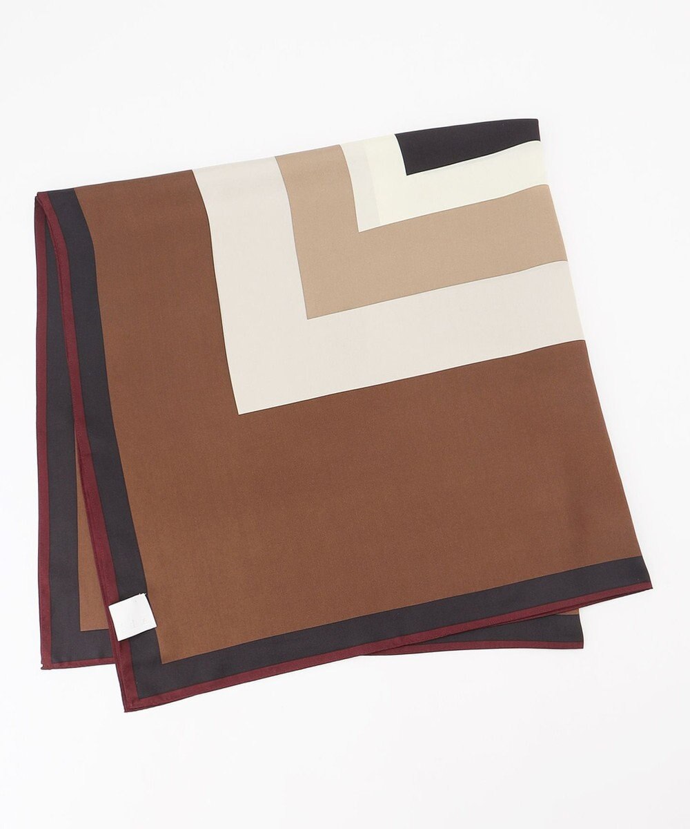 自由区 【カタログ掲載】カラーブロックシルク スカーフ 