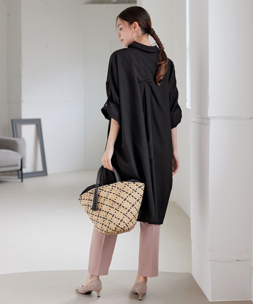 Tiaclasse 【洗える】麻ライクスキッパーシャツチュニック 