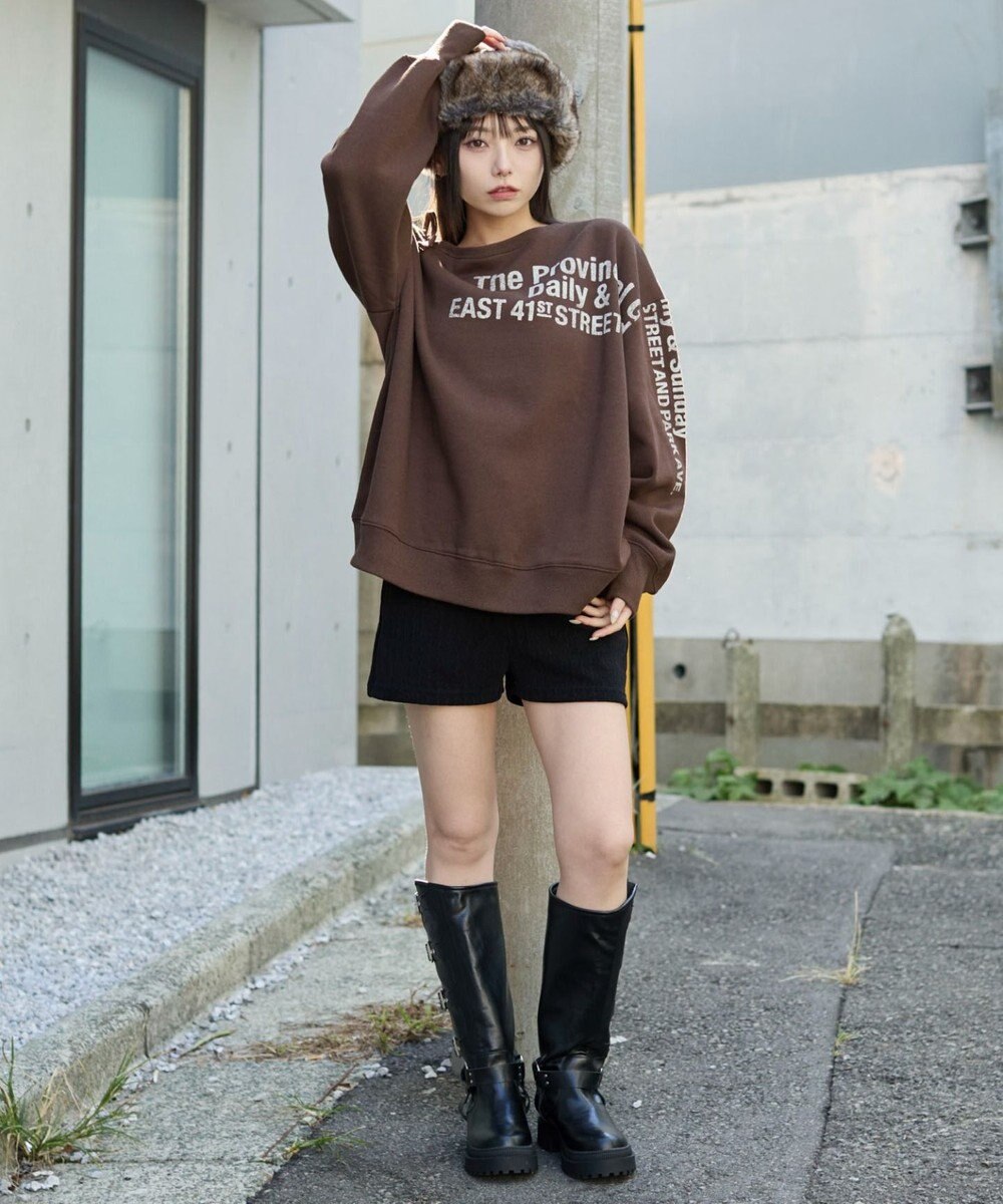 WEGO 裏起毛2WAYグラフィックワンショルBIGスウェット 