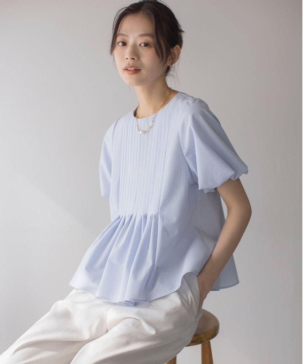 組曲 S ドビーストライプピンタック ブラウス 