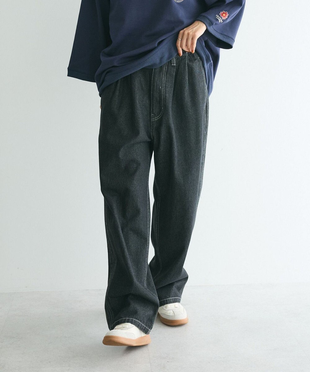 CRAFT STANDARD BOUTIQUE 【ユニセックス】デニム2タックワイドテーパードパンツ 