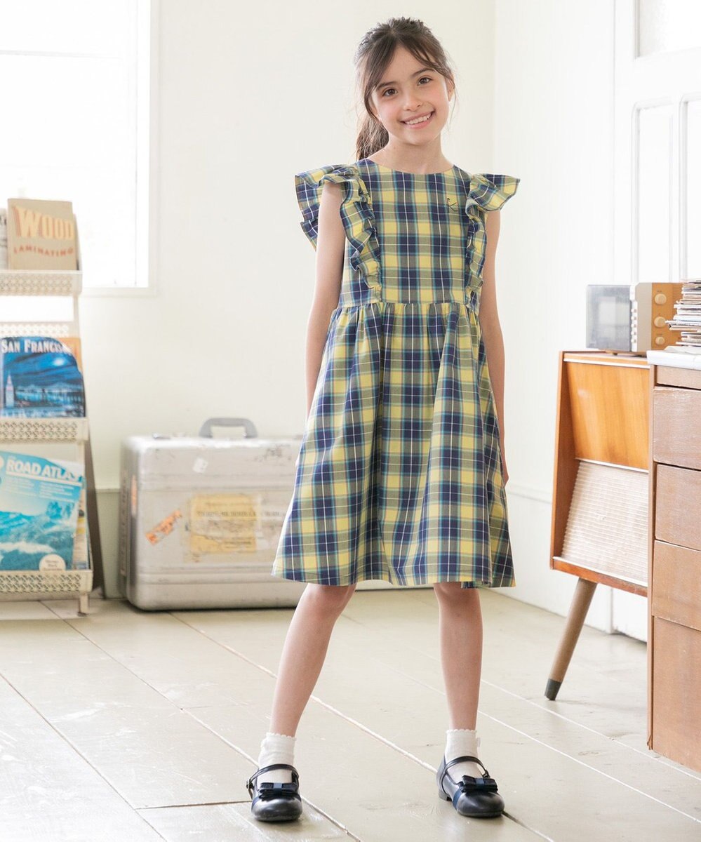 組曲 KIDS 【110-140㎝】チェックフリル ワンピース 