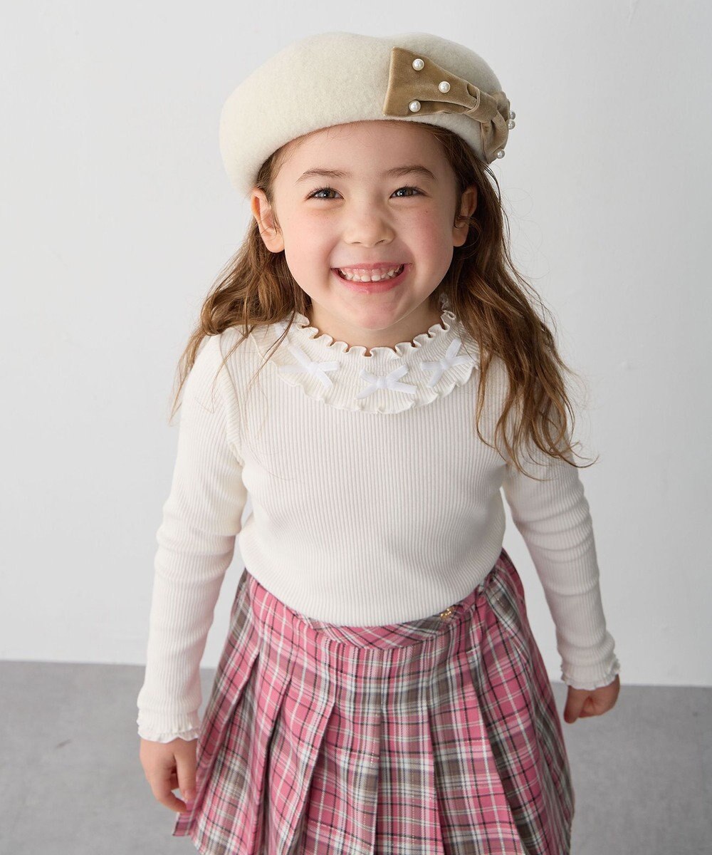 ANY KIDS 襟リボンカットソー 