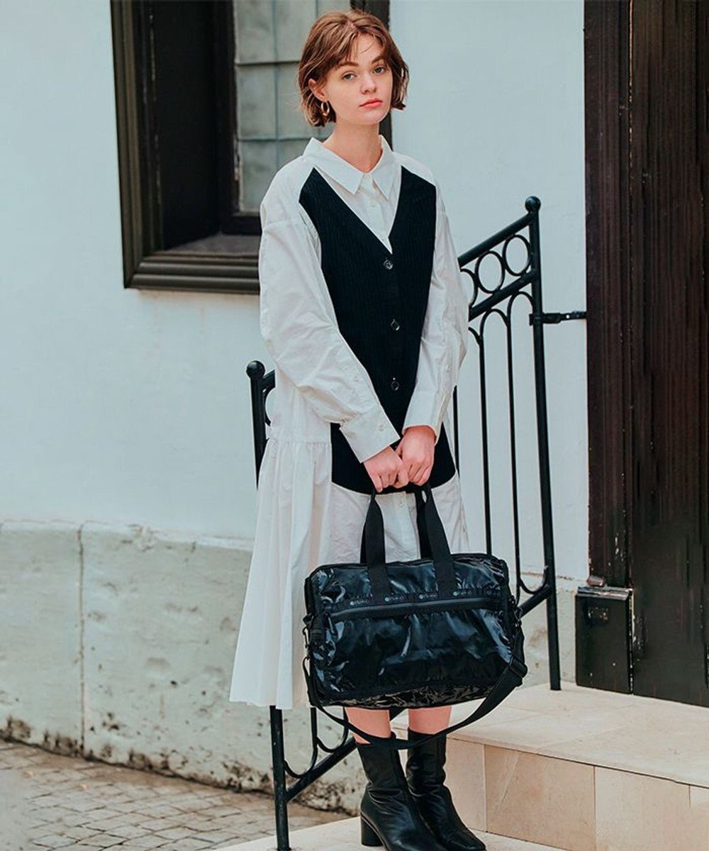 LeSportsac DELUXE MED WEEKENDER/ブラックシャイン 