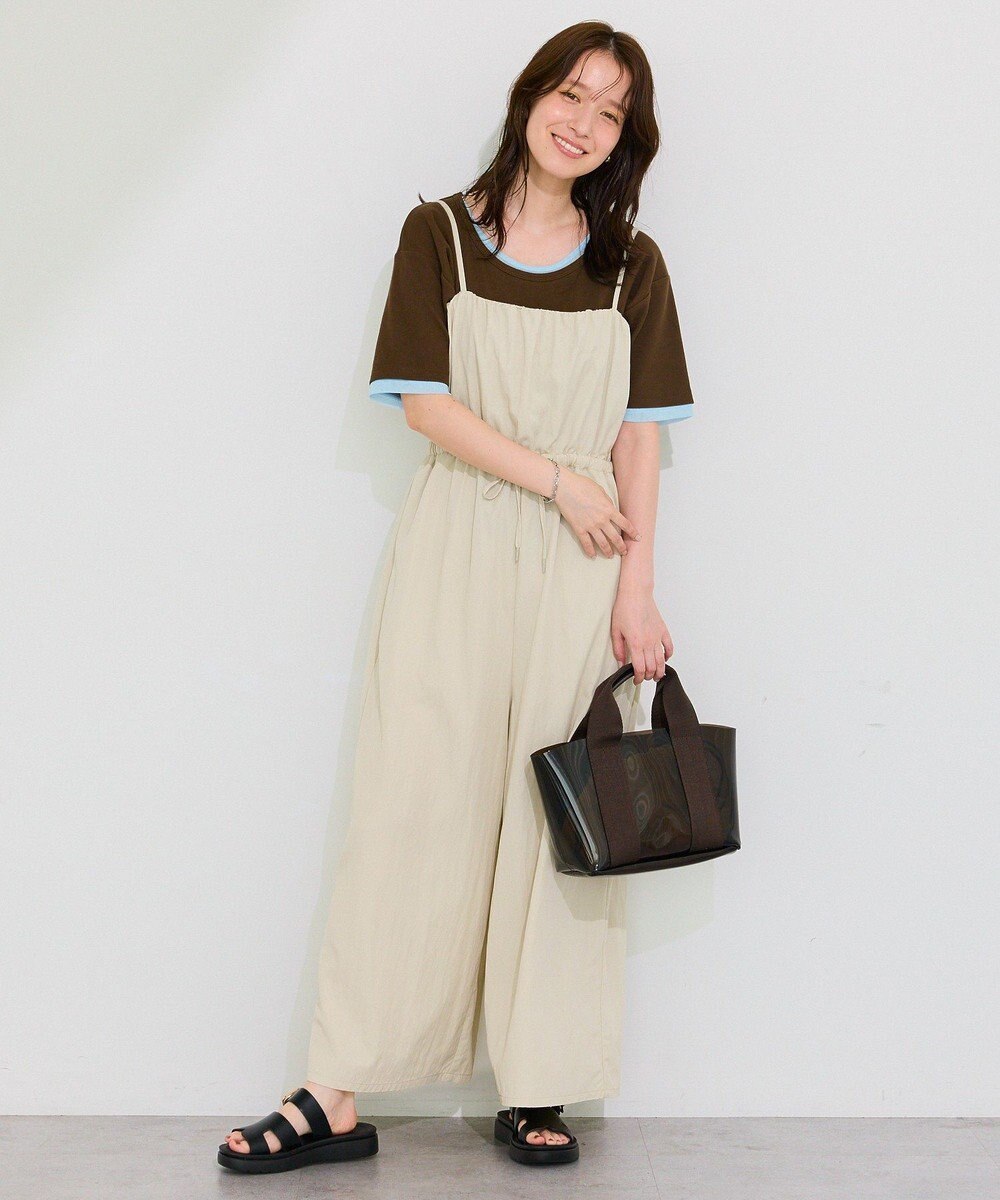 Green Parks 胸元バルーンワイドシルエットサロペット 