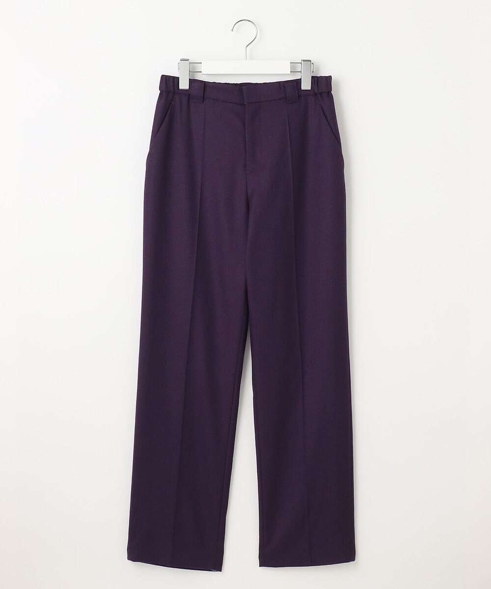 自由区 【洗える】ウォッシャブルハイカウントフラノ ストレートパンツ 