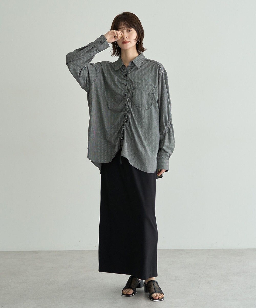YECCA VECCA ドロストデザインギャザーシャツ 