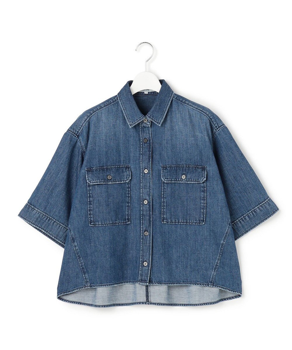 23区 【SLOW/一部店舗限定】LIGHT DENIM クロップド シャツ 
