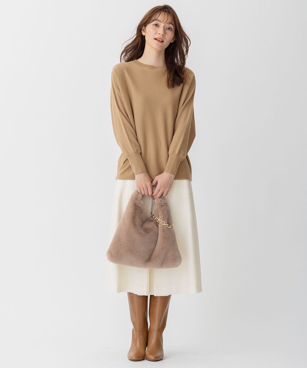 自由区 フェイクファーワンハンドル バッグ 